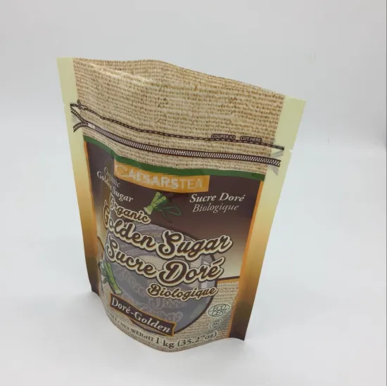 custom logo stand up plastic bag packaging for sugar