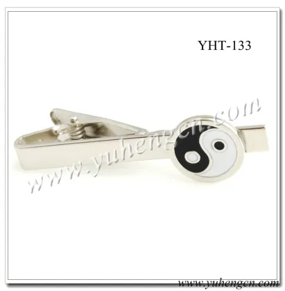 YHT-133 Novelty Black and White Taiji Chinese Tie Clips