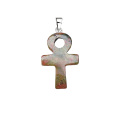 Unakite Handmade Craved Ankh Pendant (20x30mm) Keychain