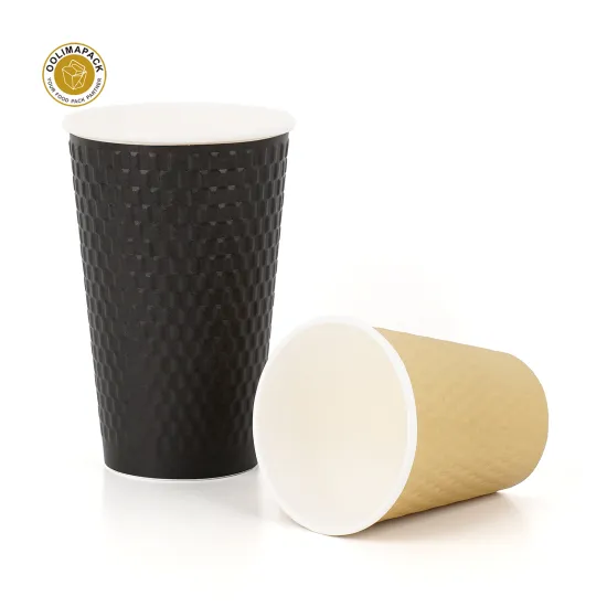 Biodegradable Coffee Cups with Lids and Spoons: Eco-Friendly and Disposable Water-Resistant Paper Cups