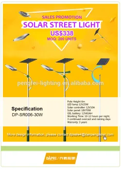 Hige Efficiency Bridgelux LED Solar Street Light IP65 price list