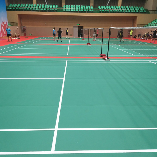 Material de PVC y suelo de bádminton de superficie UV.