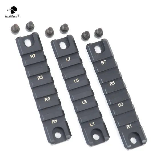Tactifans CNC Machined 20mm Picatinny Rail Set for G36 G36C series 3pcs 7slots Short/ 2pcs 13slots Long type Black 2 type