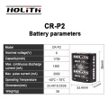 Holith 6VリチウムカメラバッテリーCRP2 1500MAH PVC