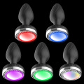 Plug Anal Vibrador LED Cor Luz Brinquedos Sexuais