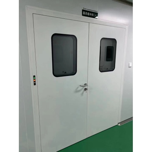 Unequal Double Cleanroom Door with 90° Swing