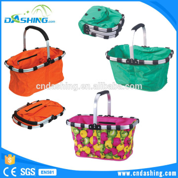 Folding canvas picnic basket portable cheap gift tote basket