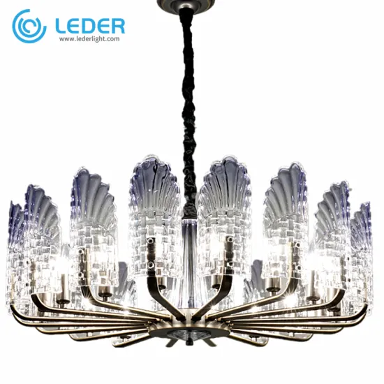 LEDER Glass Crystal Iron Chandelier
