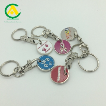 Customized Logo Shopping Cart Coin Key Chain
