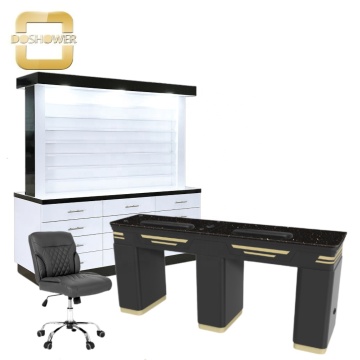 Black and Gold Nail Salon Equipment Package: Manicure Table and Hand Spa by Beauty Spa Manufacturer