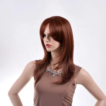 The hot-selling brown natural straight long   hair  wigs for the Europe and America  women