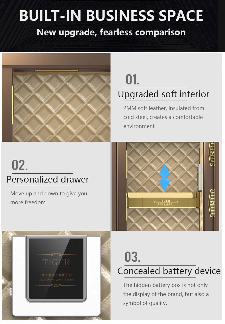 Fingerprint safe locker interior details