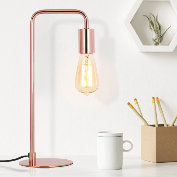 Petite combinaison de lampe de bureau en métal en or rose