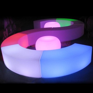 16 Colors Plastic Illuminated LED Furniture Outdoor Bench Garden Chairs
