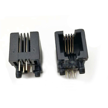 แจ็ค RJ11 4P4C ทางเข้าด้านข้าง 1X1Port พลาสติกเต็ม