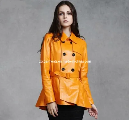 Ladies Lamb Leather Jacket, Genuine Leather Jacket (CW1008)