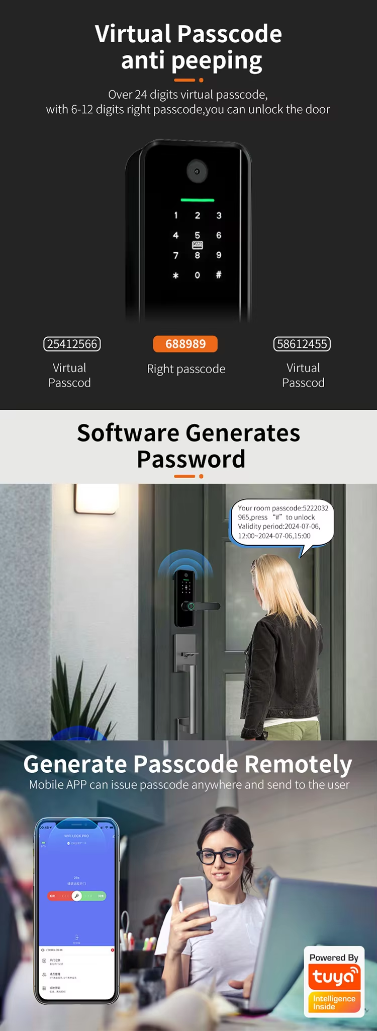 3 tuya wifi door lock
