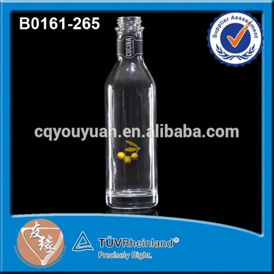 Round 265ml Clear Decoration Glass Sauce Bottles Peppers