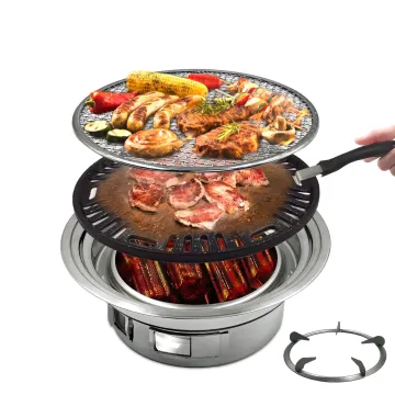 Korean BBQ Grill Portable Charcoal Grill Non-stick Easy to Clean Multi-function Charcoal Stove for Outdoor Camping BBQ Grill