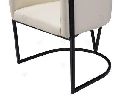 Modern industrial style white dining chairs