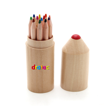 Custom Wood Case Pack: 12 Colors Mini Colored Pencils Set - Natural Wood Crayons for Kids