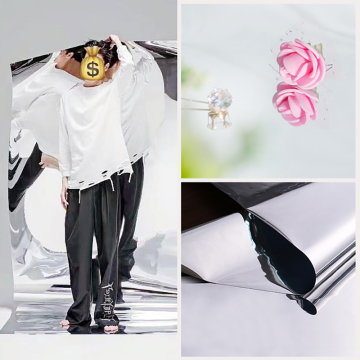 Double-Sided Silver Mirror TPU Reflective Fabric for Fashion Design