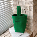 Candy-colored canvas bucket coffee wrist bag, logo printable