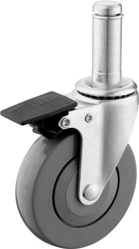 Leichte PU Stem Caster Wheel mit Bremse