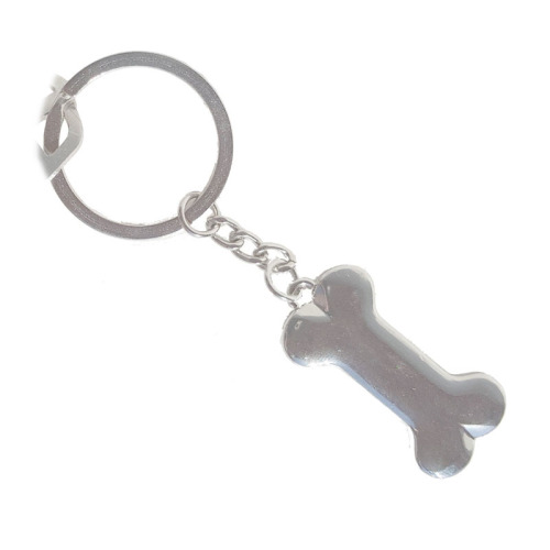 Lovely Zinc Alloy Dog Bone Keychain Engravable