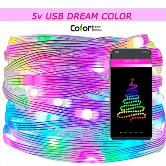 led headlights kit LC8812 9.5W 5V rgbic dreamcolor led strip light for pc