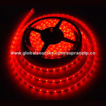 Red Color Flexible LED Strip,30-piece of 3528 SMD LEDs/Meter,Water-resistant,120 Degrees Beam Angle