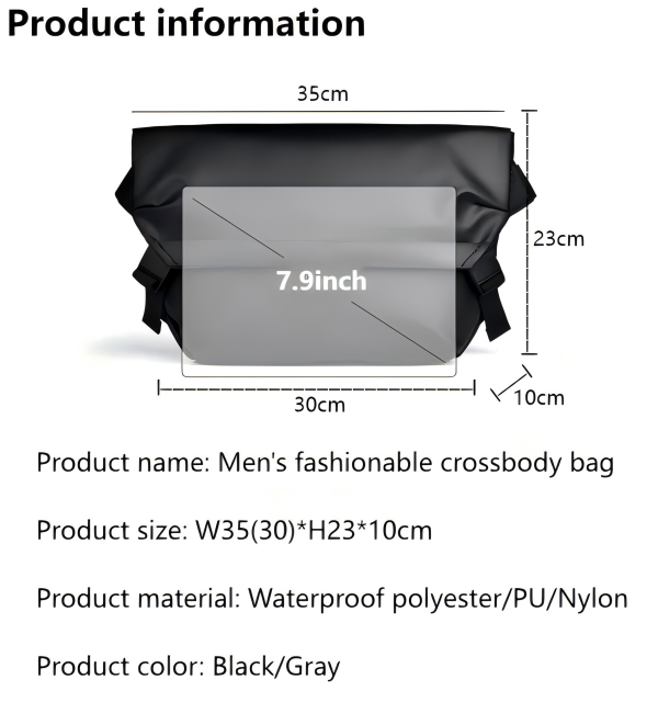 Durable Lightweight Crossbody Bag for Men