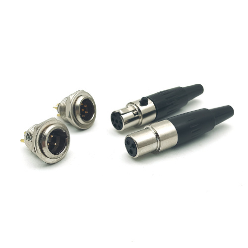 Mini XLR Male Female Chassis Mount Microphone Adapter