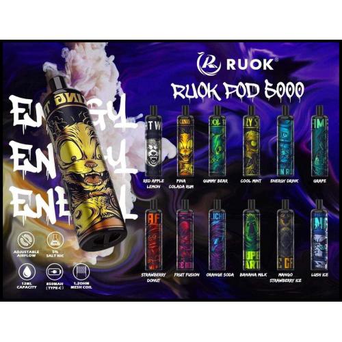 Italie Vente chaude Ruok Energy 5000 Puffs