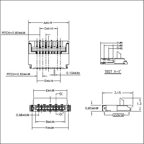 0.3mm FPC Connector H=0.6mm Back Flip Type China Manufacturer