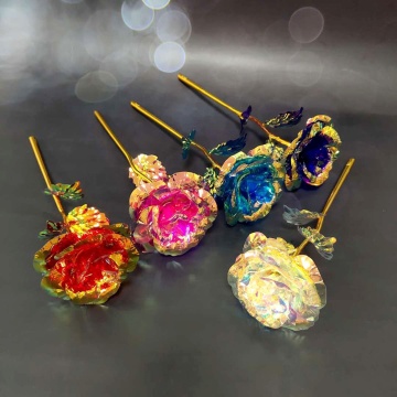YAYUN W-1205 Gift Led Rainbow 25cm Galaxy 24k Gold Rose Box