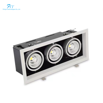 Adjustable High Lumen 3x15W COB Double Head LED Retractable Grille Downlight