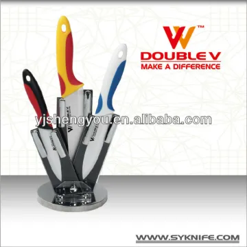 color knife set with block