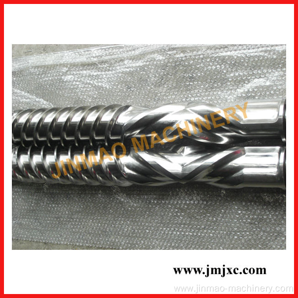 Bimetallic twin rotor screw for plastic machine