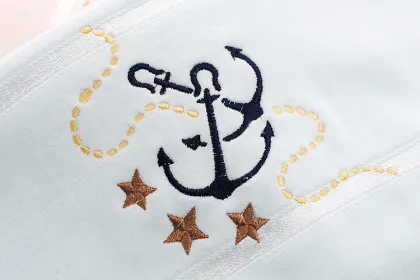the bath towel with embroidery anchor