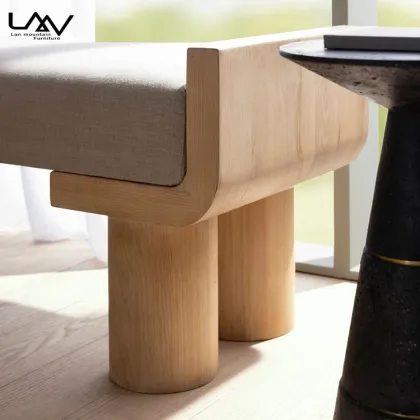 Nordic Solid Wood Hotel Bedroom Bench Furniture