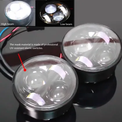 Waterproof 12v led lights beam motorcycle motorbike head light