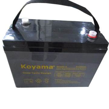 Kitaran Deep 6V 200ah VRLA AGM Bateri untuk Basikal Elektrik dan Skuter