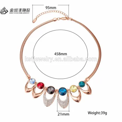 2015 Beautiful CZ Crystal Necklace Jewelry/Crystal Statement Necklace