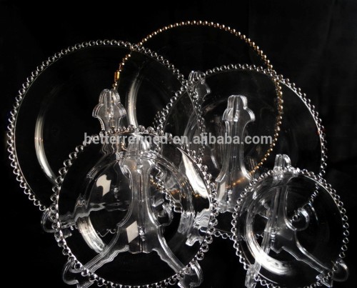 Glass Material beaded rim glass plate wholesale