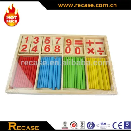 Wooden educational math learning montessori toys counting sticks