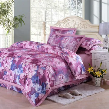 polyester transfer printing satin hometextail fabric