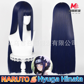 Hyuga Hinata Cosplay Bộ tóc giả màu xanh đen mô phỏng da đầu