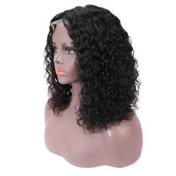 Lace Frontal 13*4 Wig For Beginners 1b Mongolian Natural Color Hair Remy Short Bob Cut Wholesale Mongolian Kinky Curly Wig