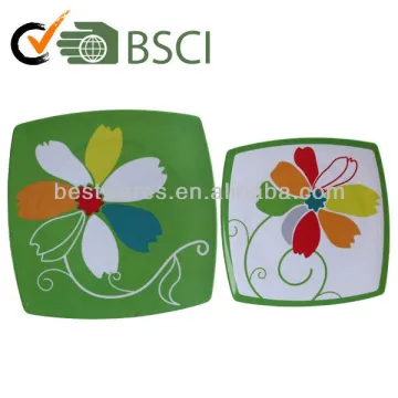 Hot new products square colorful plastic melamine dinner plates